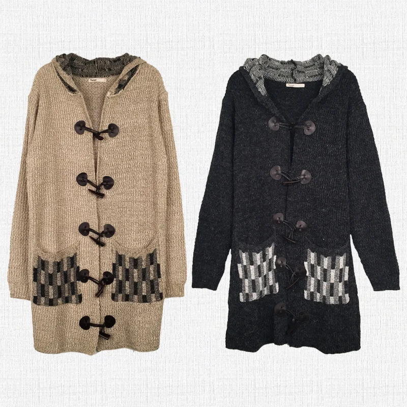 Knit Coat with Toggle Buttons