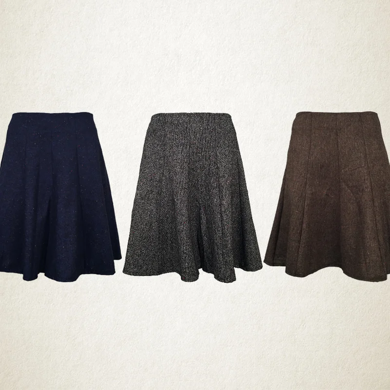 Knee-High Tweed Skirt