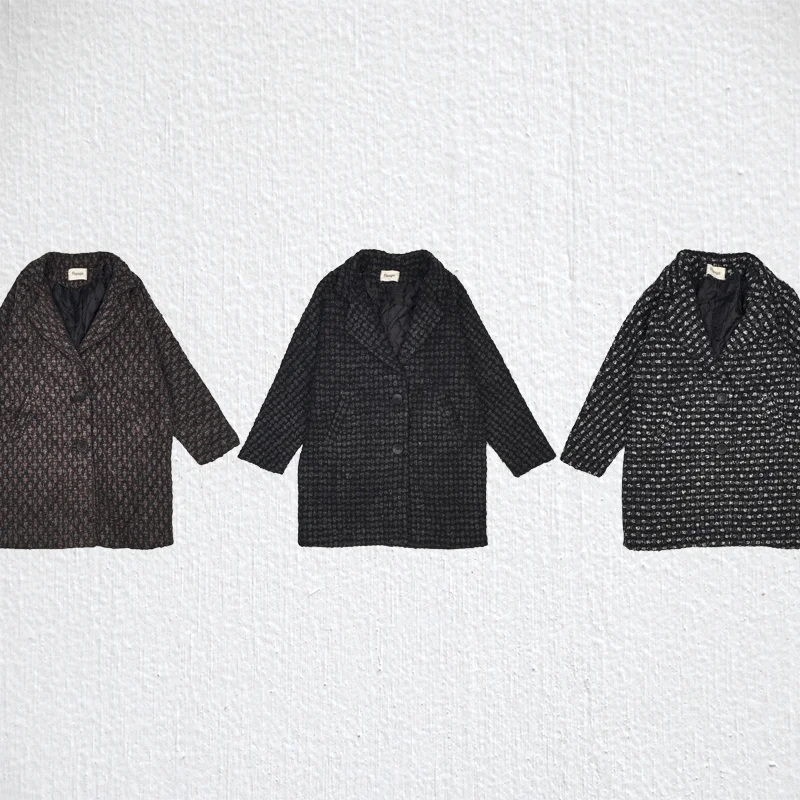 Boxy Midi Tweed Coat