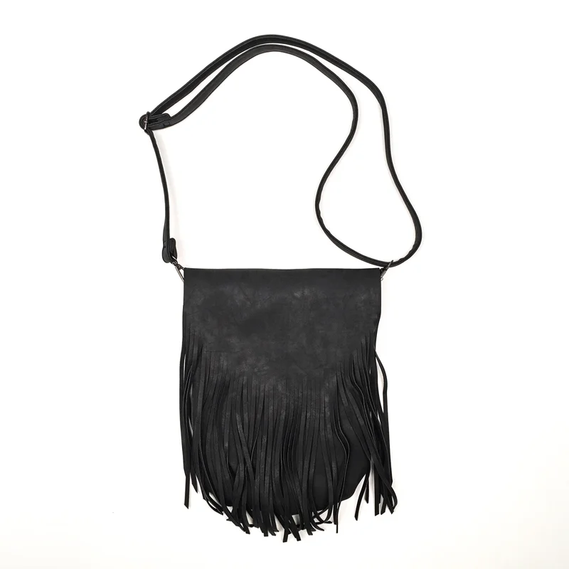 Fringe Strap Bag - Black