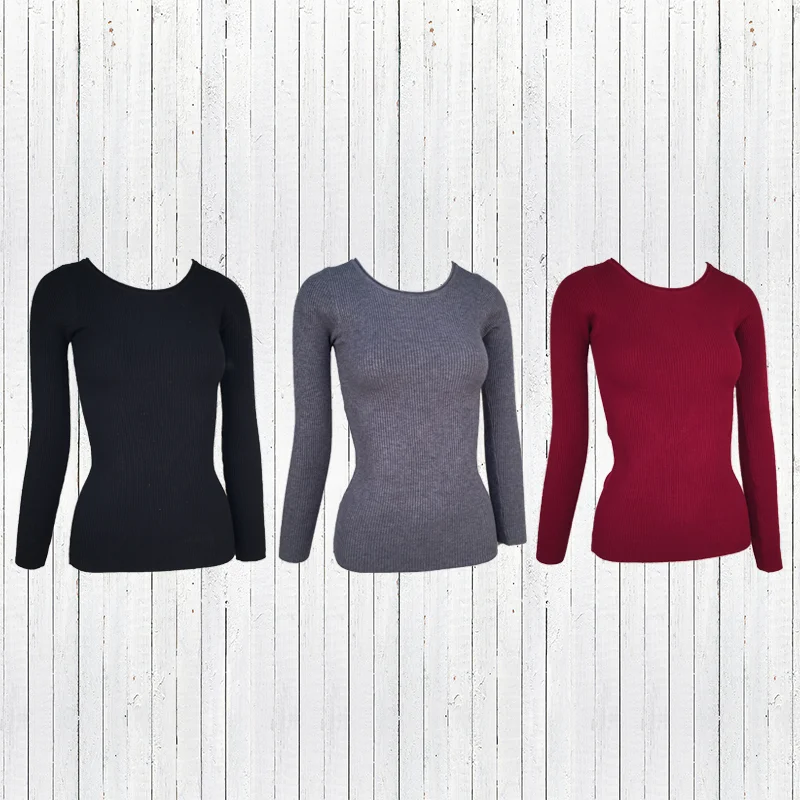 Round-Neck Ribbed Top