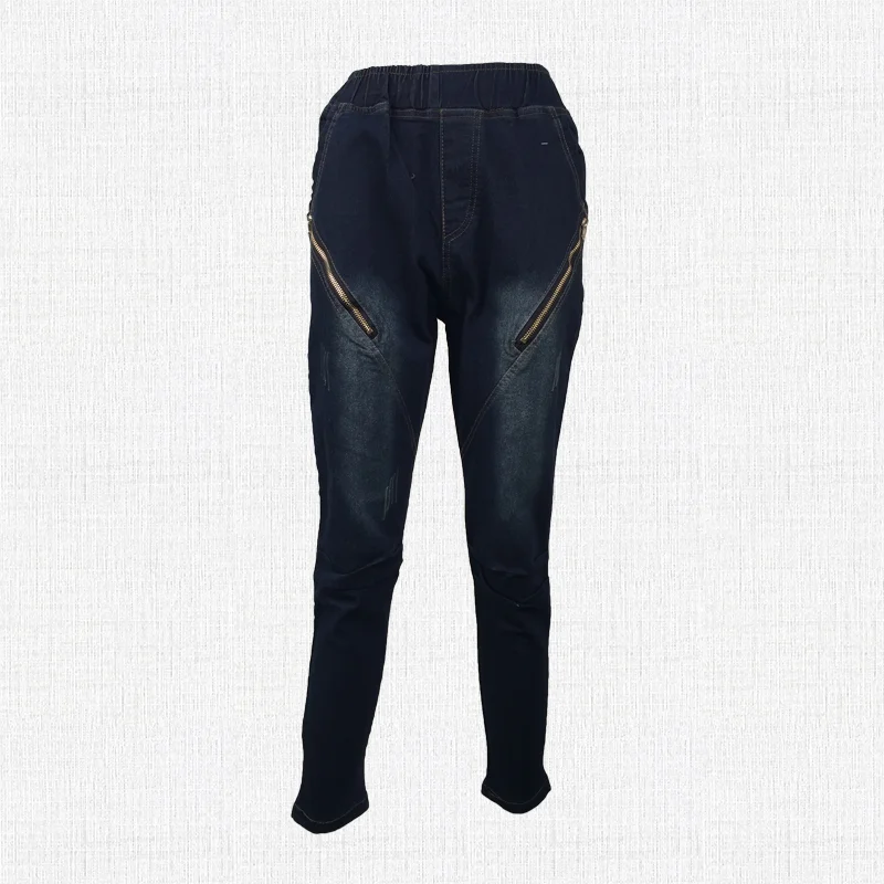 Zipper Pockets Wide Denim