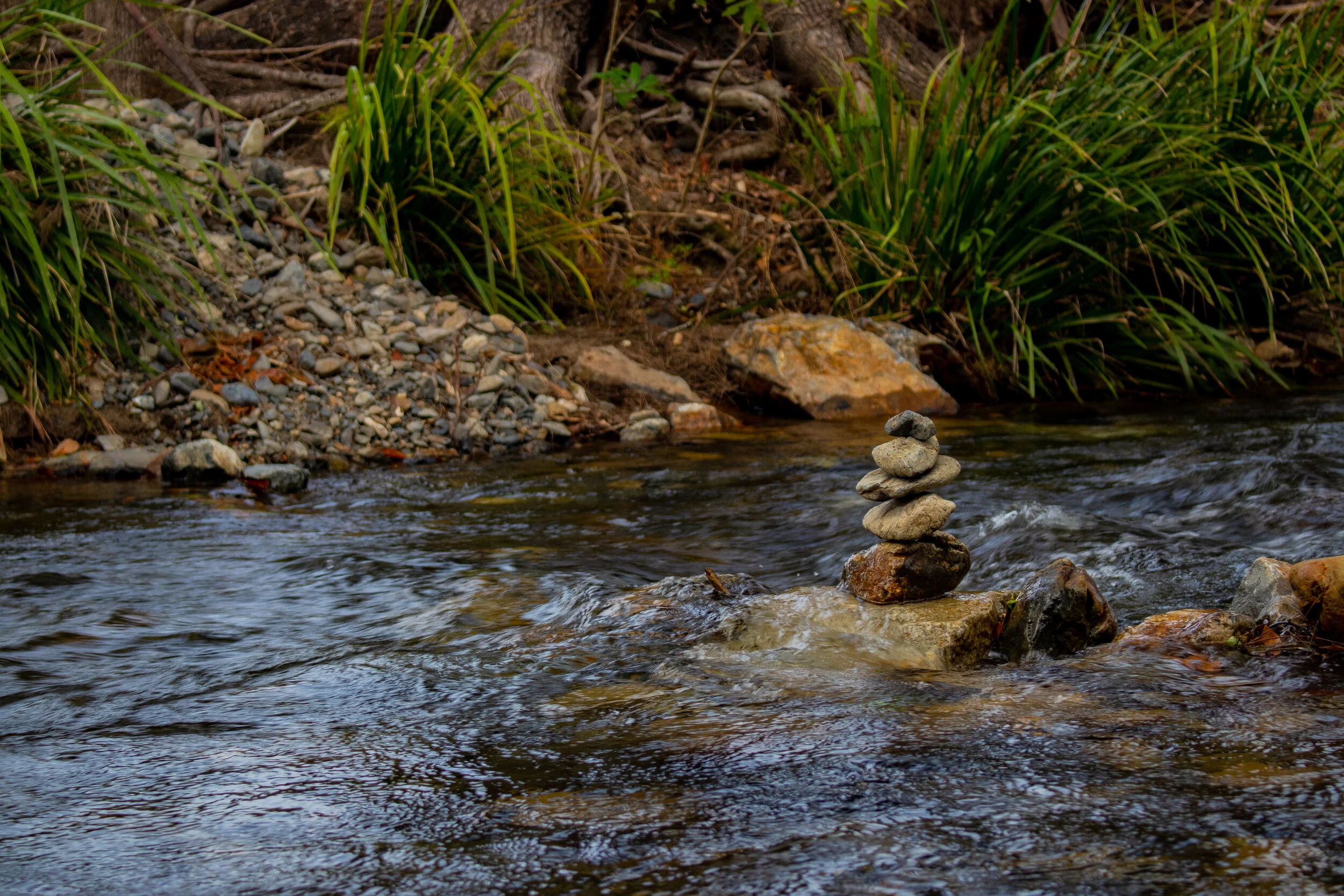 Rock Pile on a river