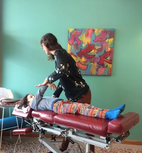 Muscle testing is a diagnostic tool Sarena uses to adjust both children and adults