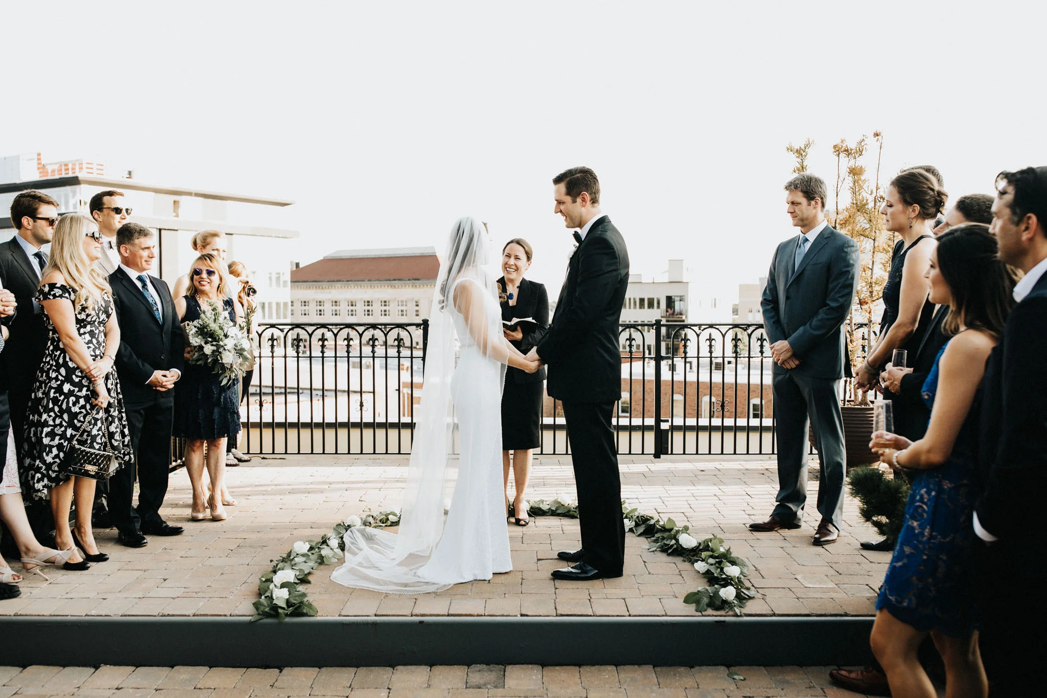 Rooftop wedding in Durham NC