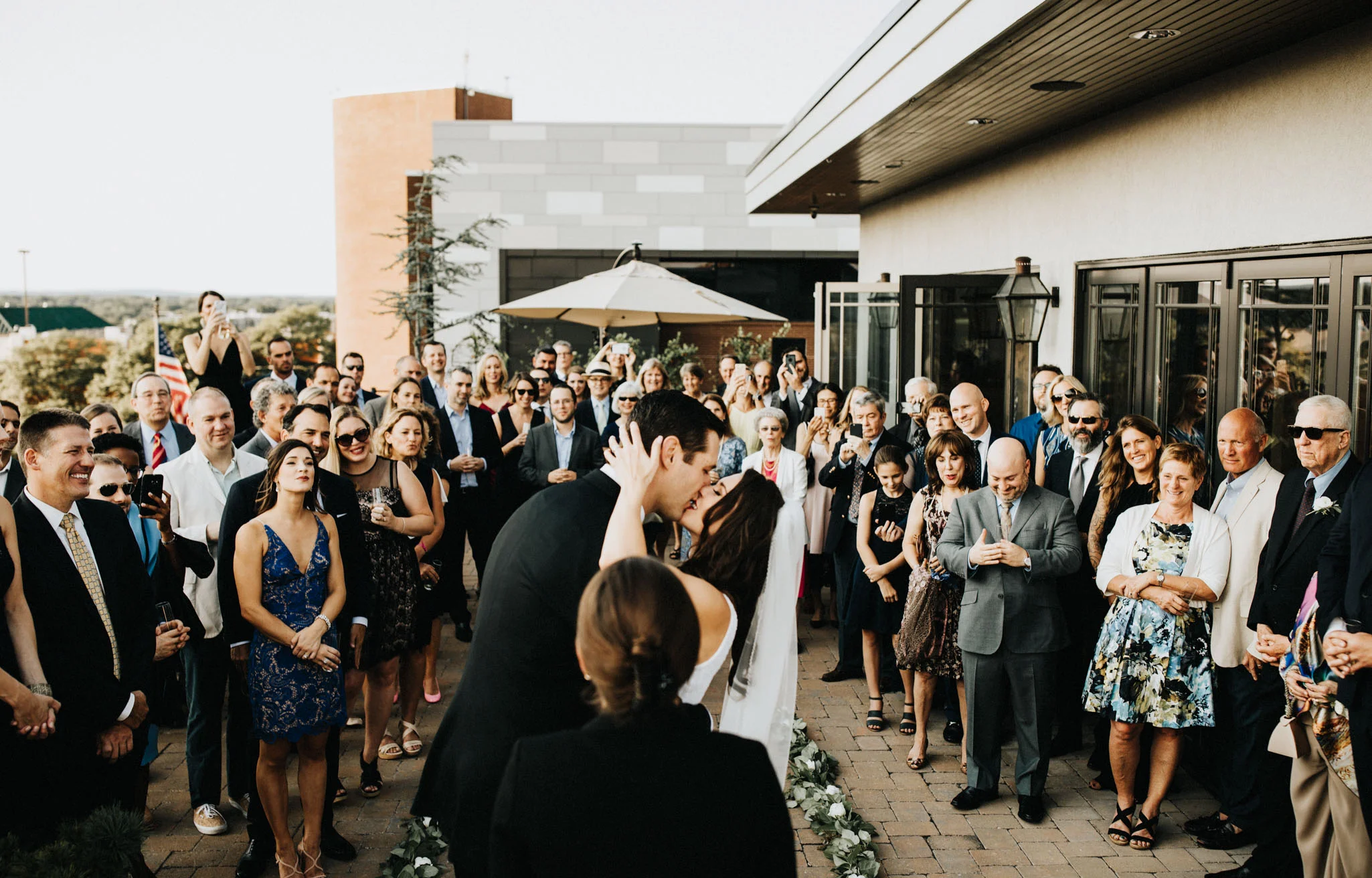 wedding ceremony kiss