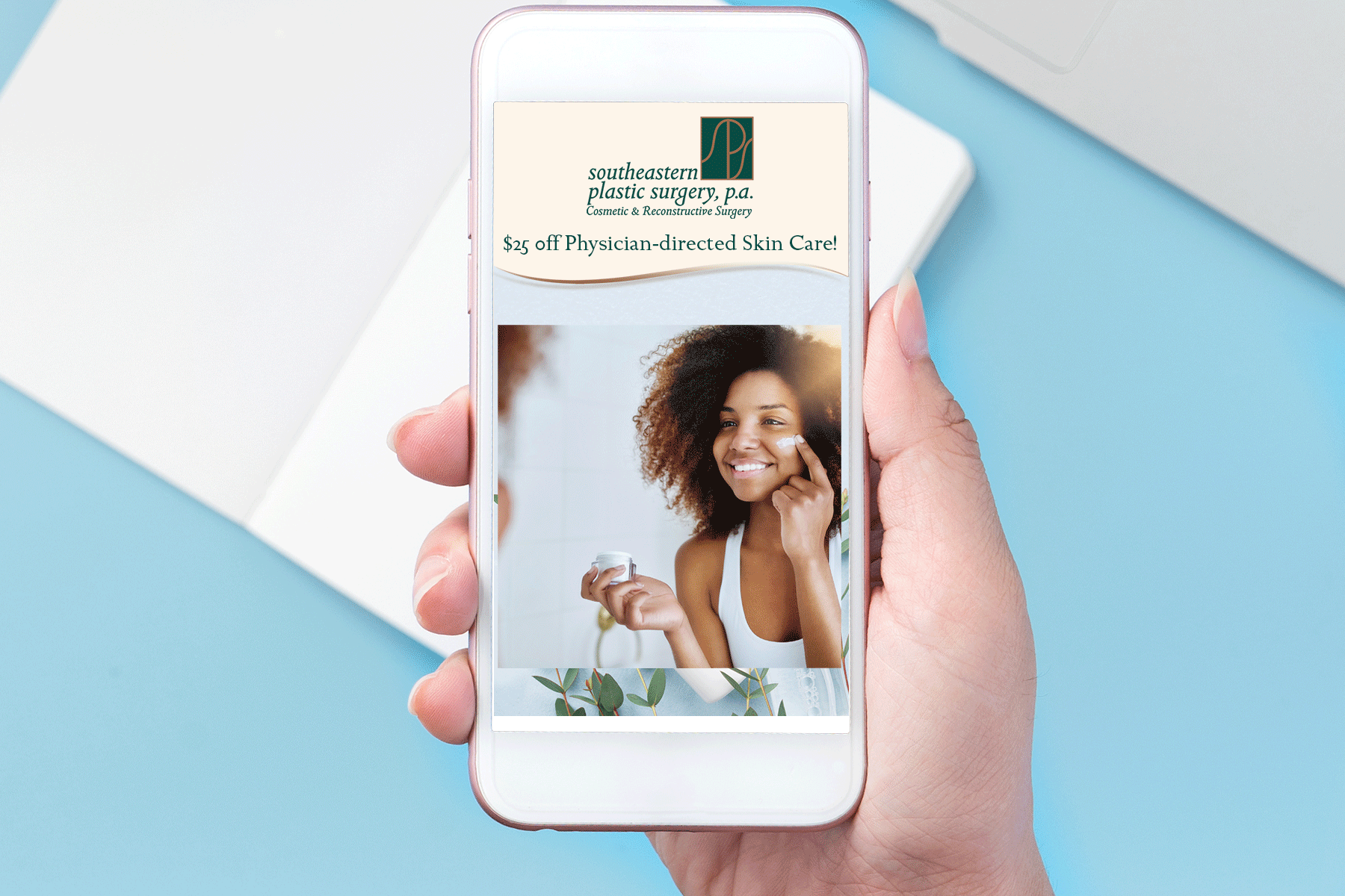 Built in Constant Contact displaying an animated GIF for the monthly featured promotion.