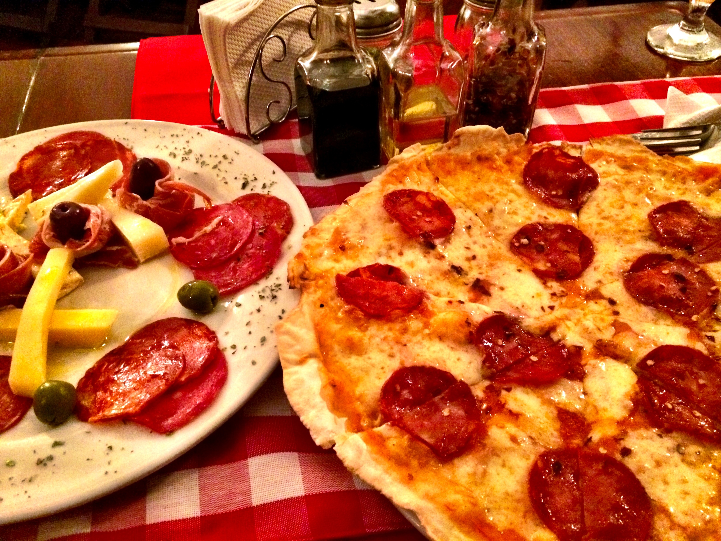 Ultra-thin crust pizza - always a great end to a long day.
