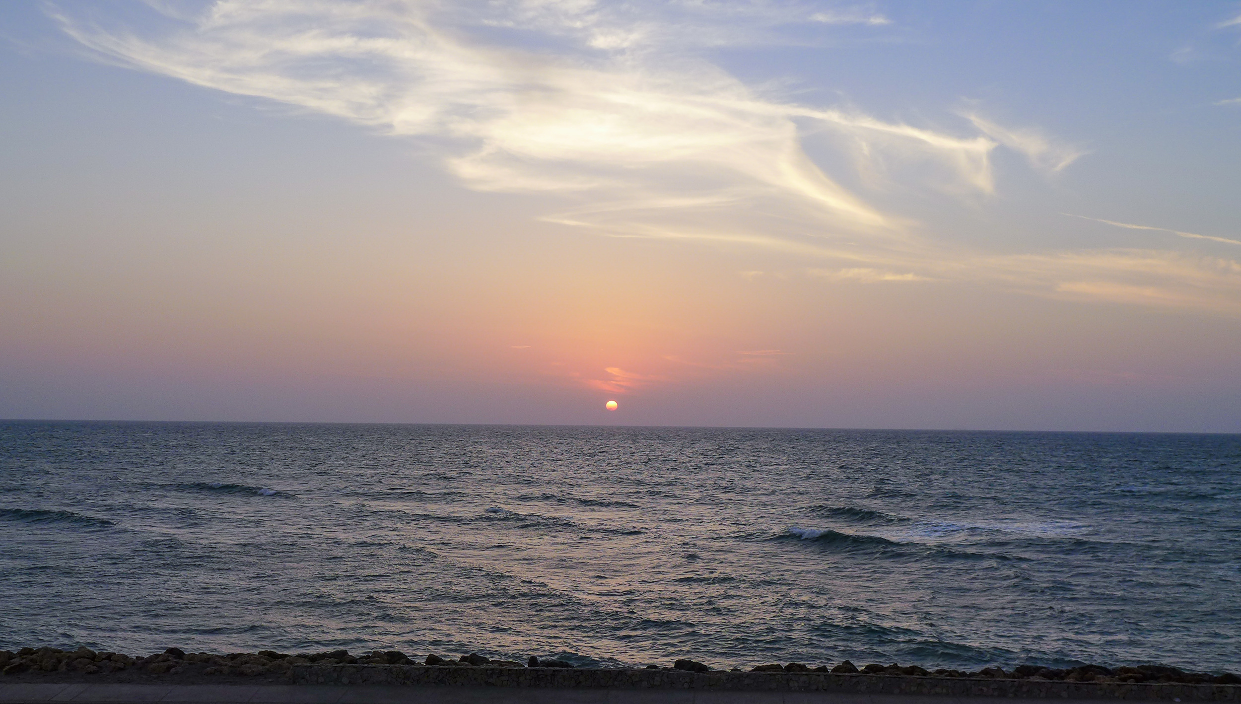 Sunset over the Caribbean.