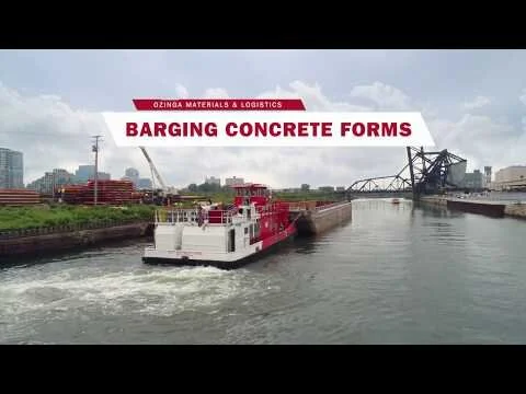 Barging Concrete Forms on the Chicago River