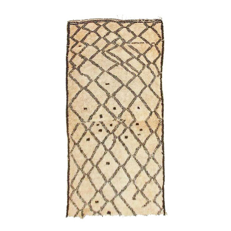 Soft Addition Moroccan Shaggy Beni Ourain Style Auckland AK01 Rugs in Cream Blue