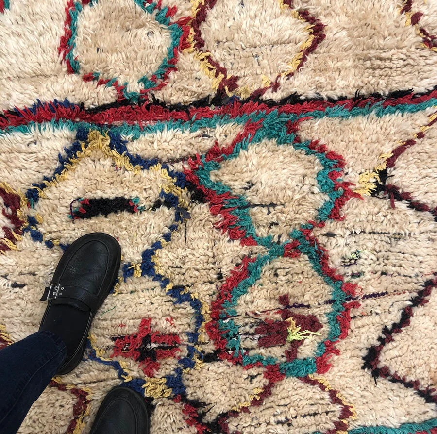 Grand Tapis Berbère Marocain Vintage Fait Main - Laine - 6.5x11.3 Ft - Multicolore