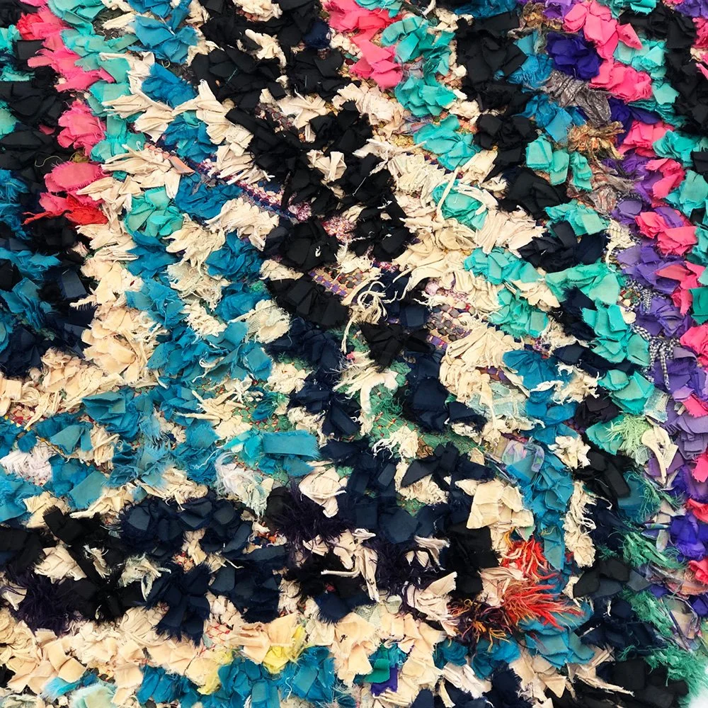 Tapis Berbère Boucherouite Marocain Fait Main - Unique Et Multicolore