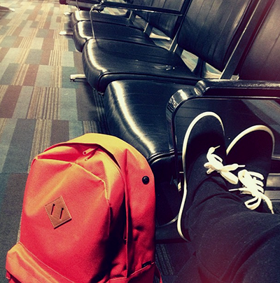 Waiting in for a flight in LGA