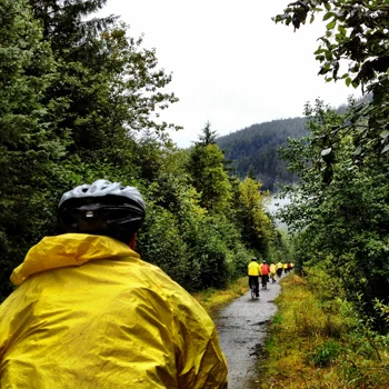 Biking through the vast Alaskan Tongass Rainforest