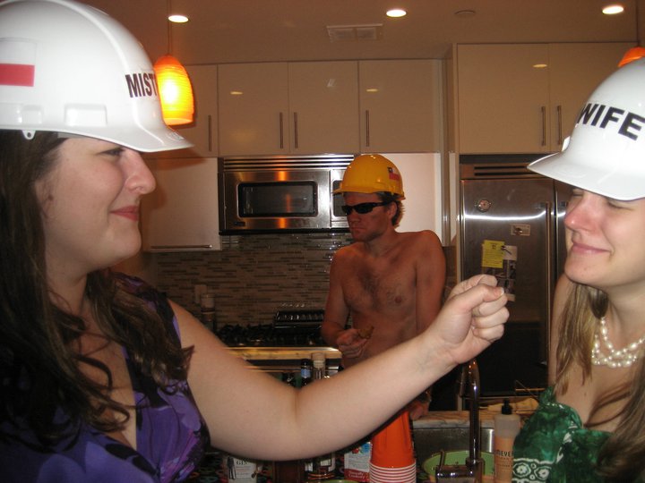 The Chilean miner and his two ladies.