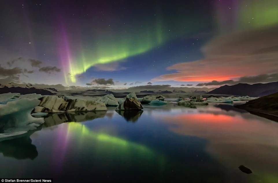 Tuesday night's Northern Lights courtesy of the Daily Mail