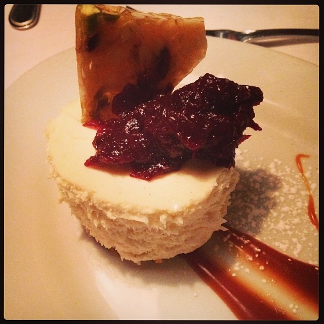 This is a goat cheese cheesecake. I MEAN....
