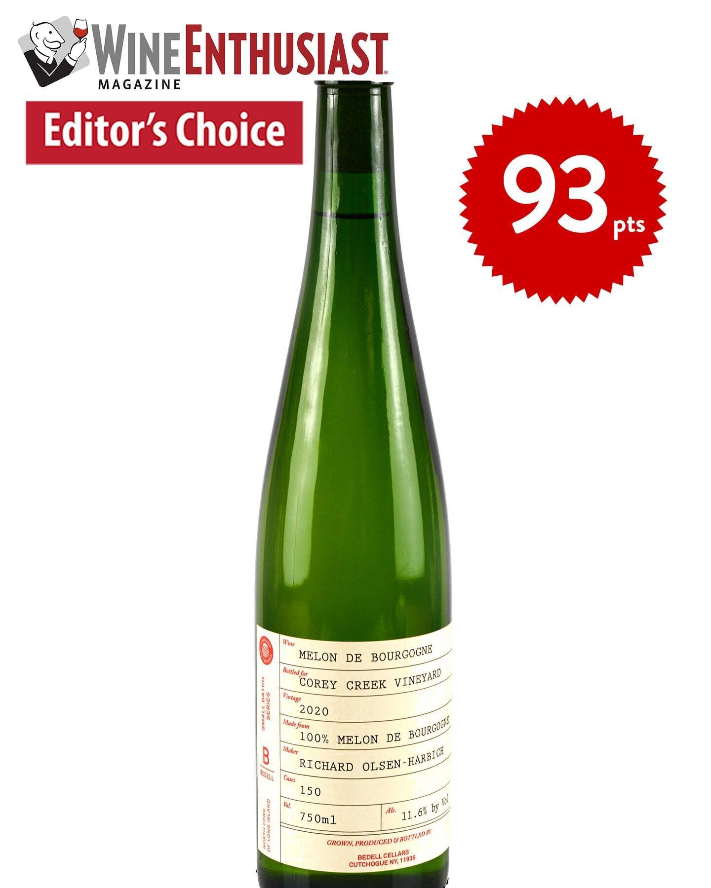 Thrilled to announce that @wineenthusiast has awarded our 2020 Melon de Bourgogne an astounding 93 points, making it the highest a scoring still white wine from the North Fork in a major publication! 

It will also be named an Editor's Choice in the 