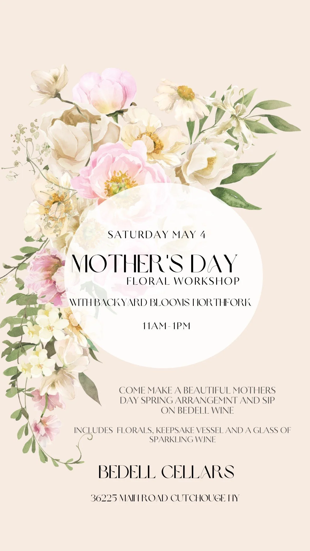 Mother’s Day Centerpiece Workshop with Backyard Blooms
