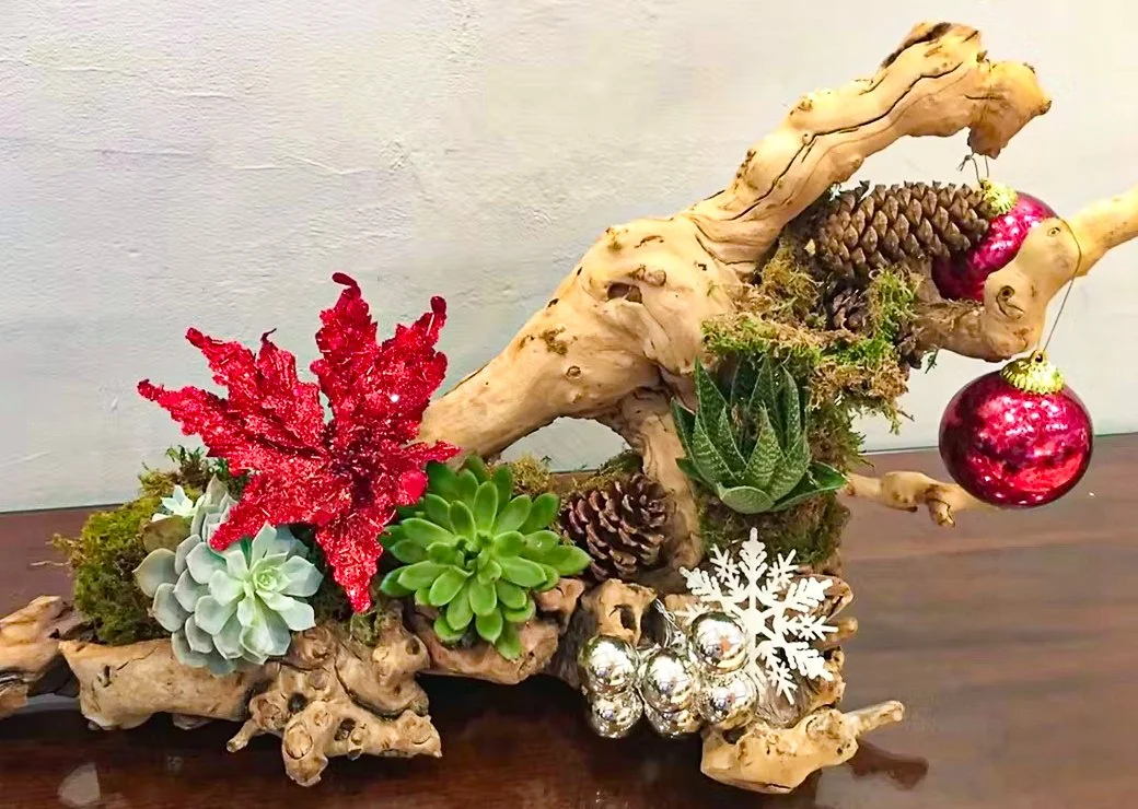 Season of Joy; Winter Planter Arrangement at Bedell