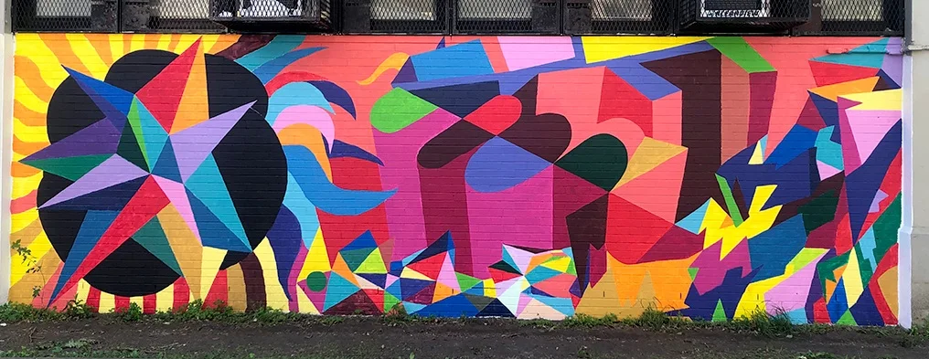 The completed active design mural