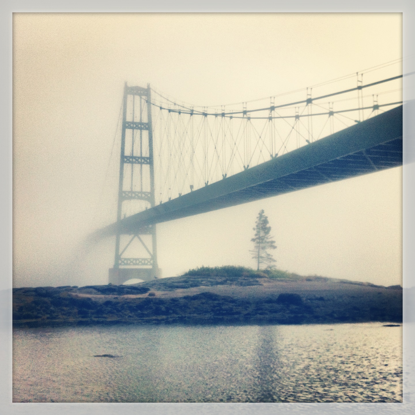 Fog Shrouding the Little Deer Isle Bridge, July 2013