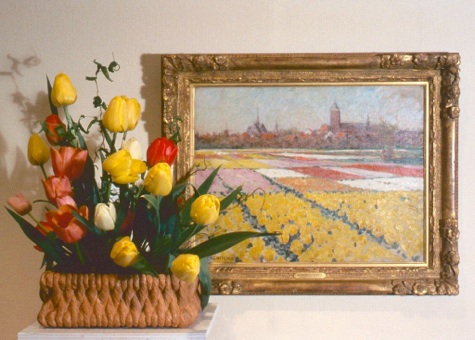 Beverley Dunn’s interpretation of “Tulip Field on the Outskirts of Leiden” by George Hitchcock, Birmingham Museum of Art, 1986 In 1988, the Little Garden Club constructed an award-winning reading garden, designed by one of our members, at the Emmet O’Neal Library. LGC maintained the garden with seasonal plantings until that section of the library was demolished for expansion eleven years later. Plans of The Little Garden at the Emmet O’Neal Library were submitted to Autumn in Atrium (NYC, 1988) for competition in the Vest Pocket Park category, and the project won an honorable mention.
