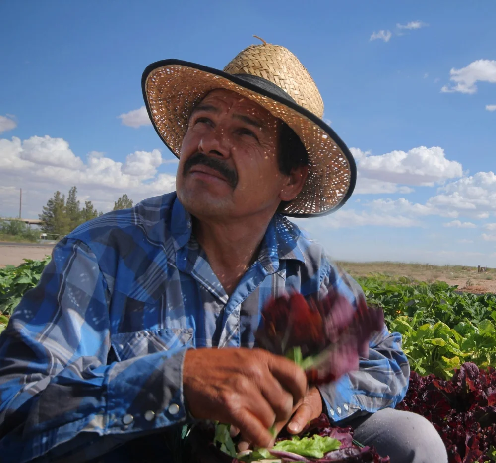 Luis Castañada of SOLAR Farm in Chaparral, New Mexico.