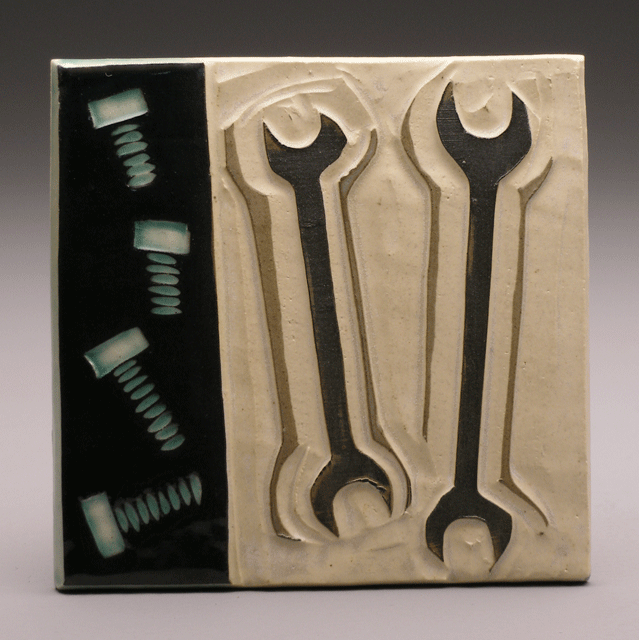   wrenches &amp; bolts , 4 x 4 tile 