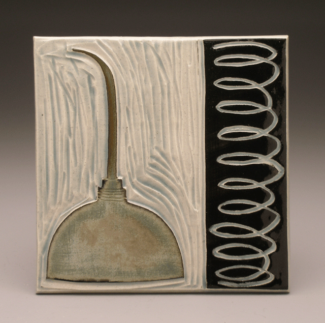   oil can &amp; spring , 6 x 6 tile 