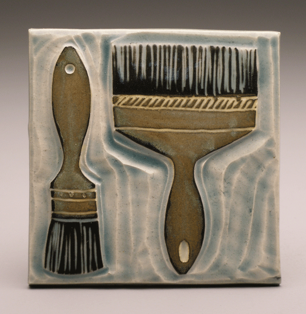   paintbrushes , 4 x 4 tile 