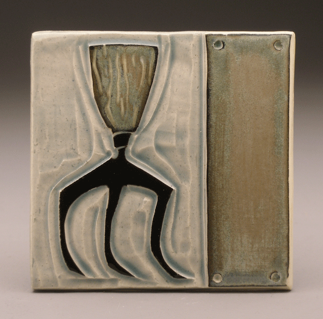  gardening fork, 4 x 4 tile 