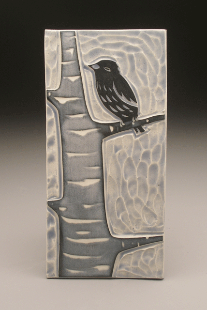   bird in birch , 4x8 tile 