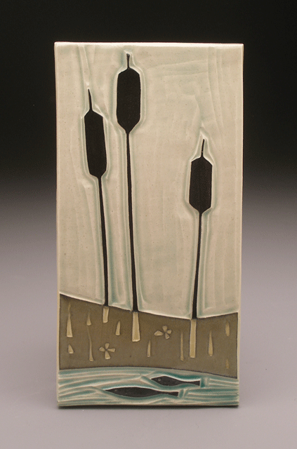   cattails + fish , 4x8 tile 