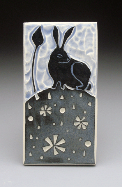   rabbit on a hill , 4x8 tile 