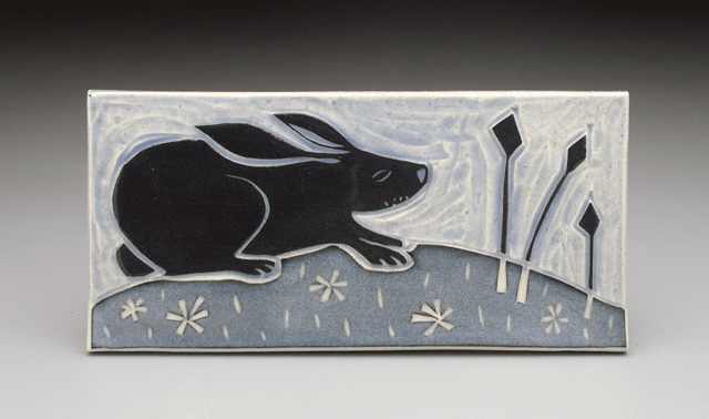   rabbit on a hill , 4x8 tile 