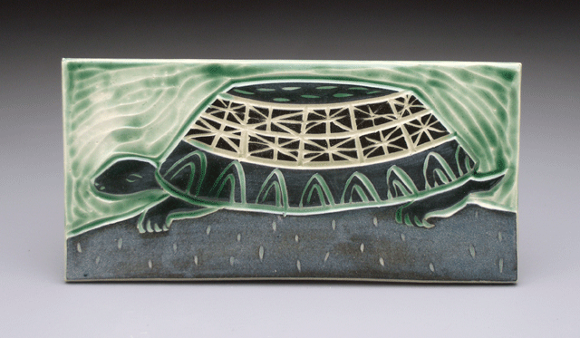   turtle on a hill , 4x8 tile 