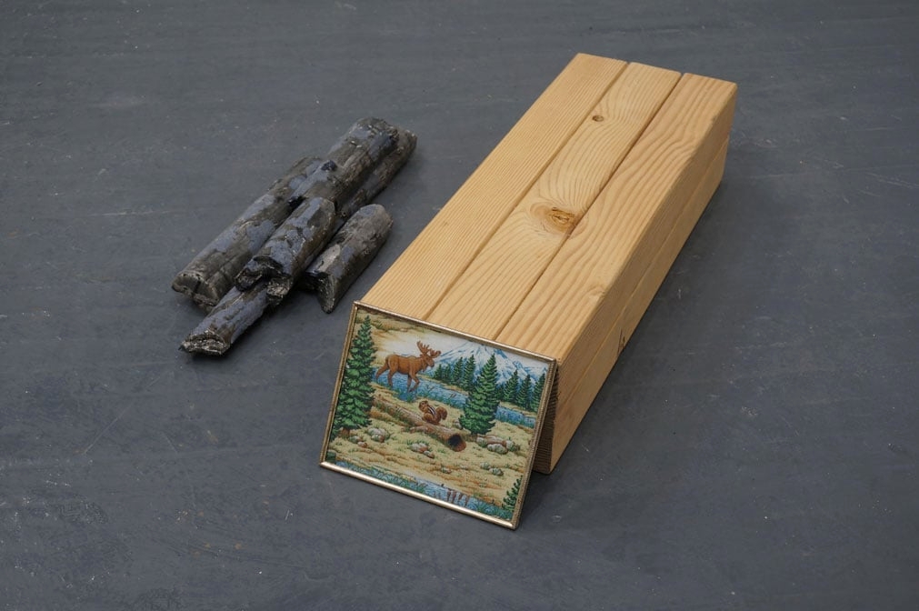 Deep Dish Monitor, 2016, Resin, Clay, Wood, Fabric, Glass, 7 x 25 x 35, 2016 (Copy)