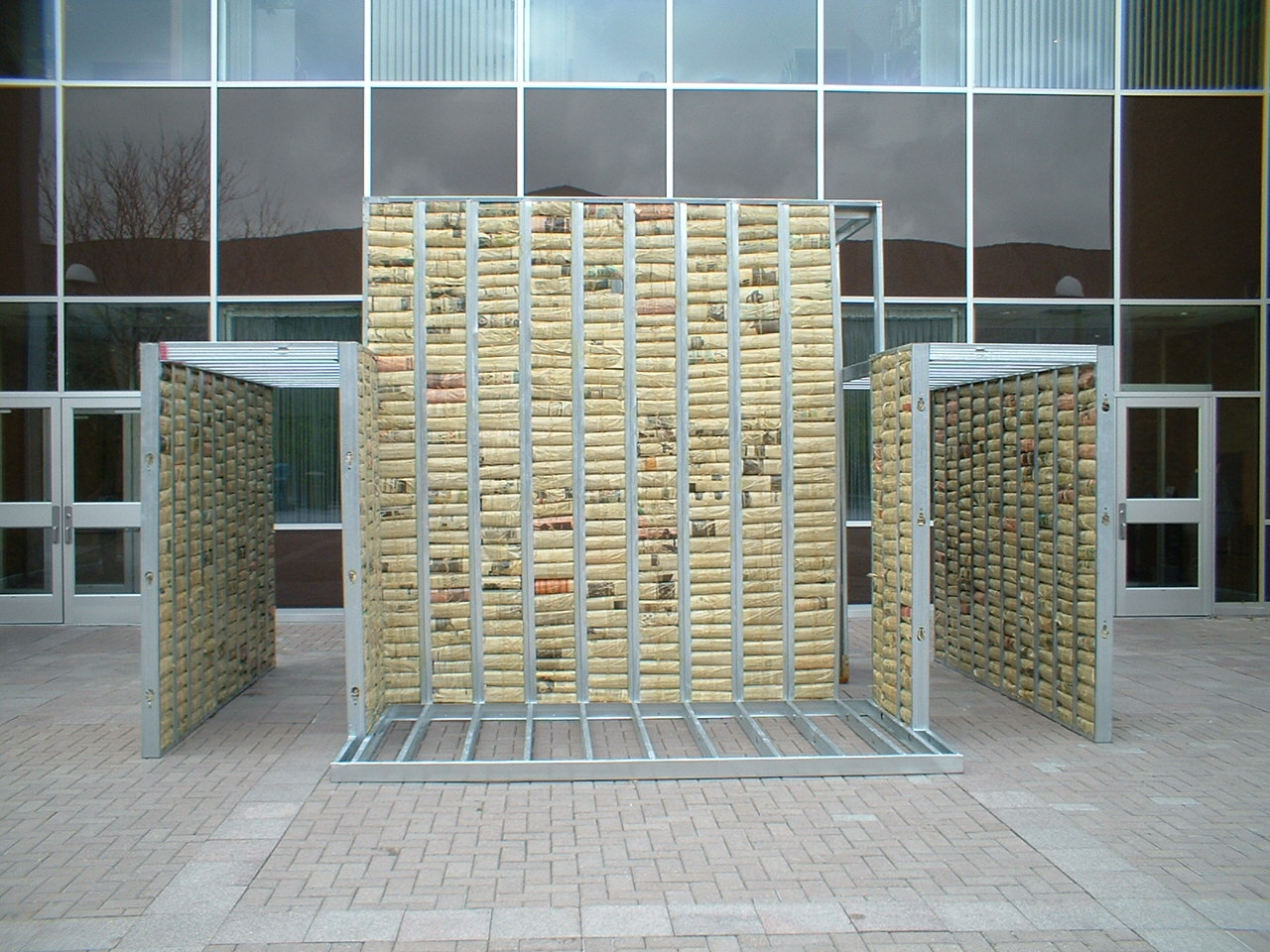 View of an installation called 'static' - 12' x 16' x 18'