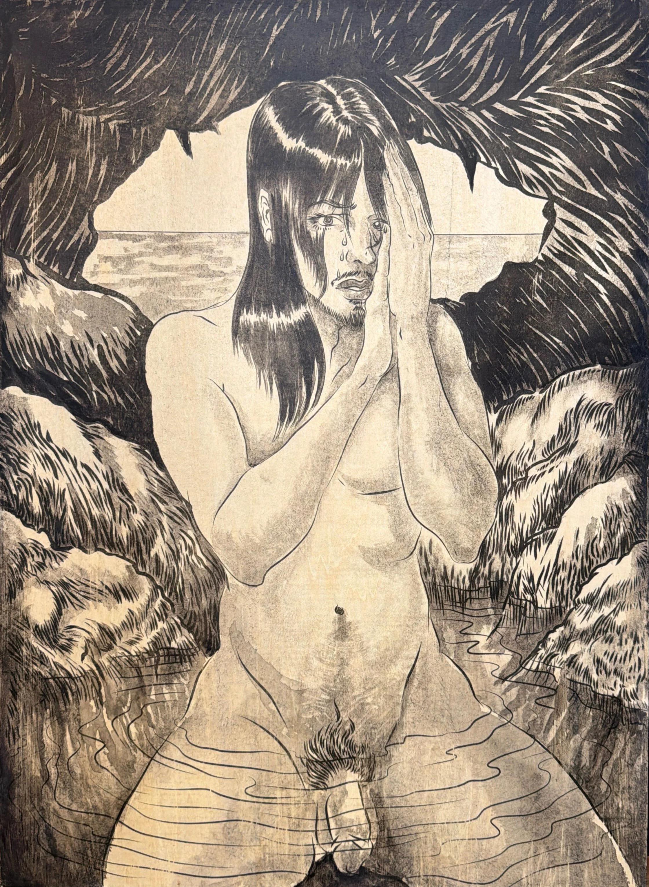 Two of sadness gel, transferring acrylic on panel 2025_1.jpg