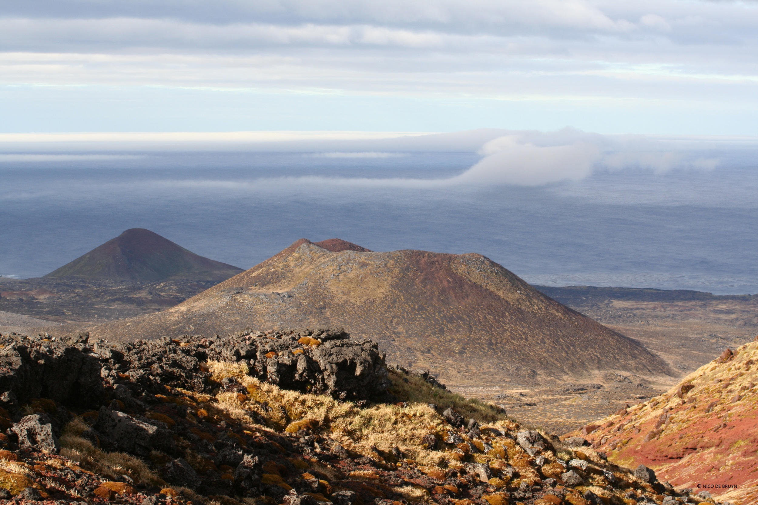   From Karookop region, looking south-east towards Arthur's &amp; Green hills, Marion Island. Photo credit: Nico de Bruyn  