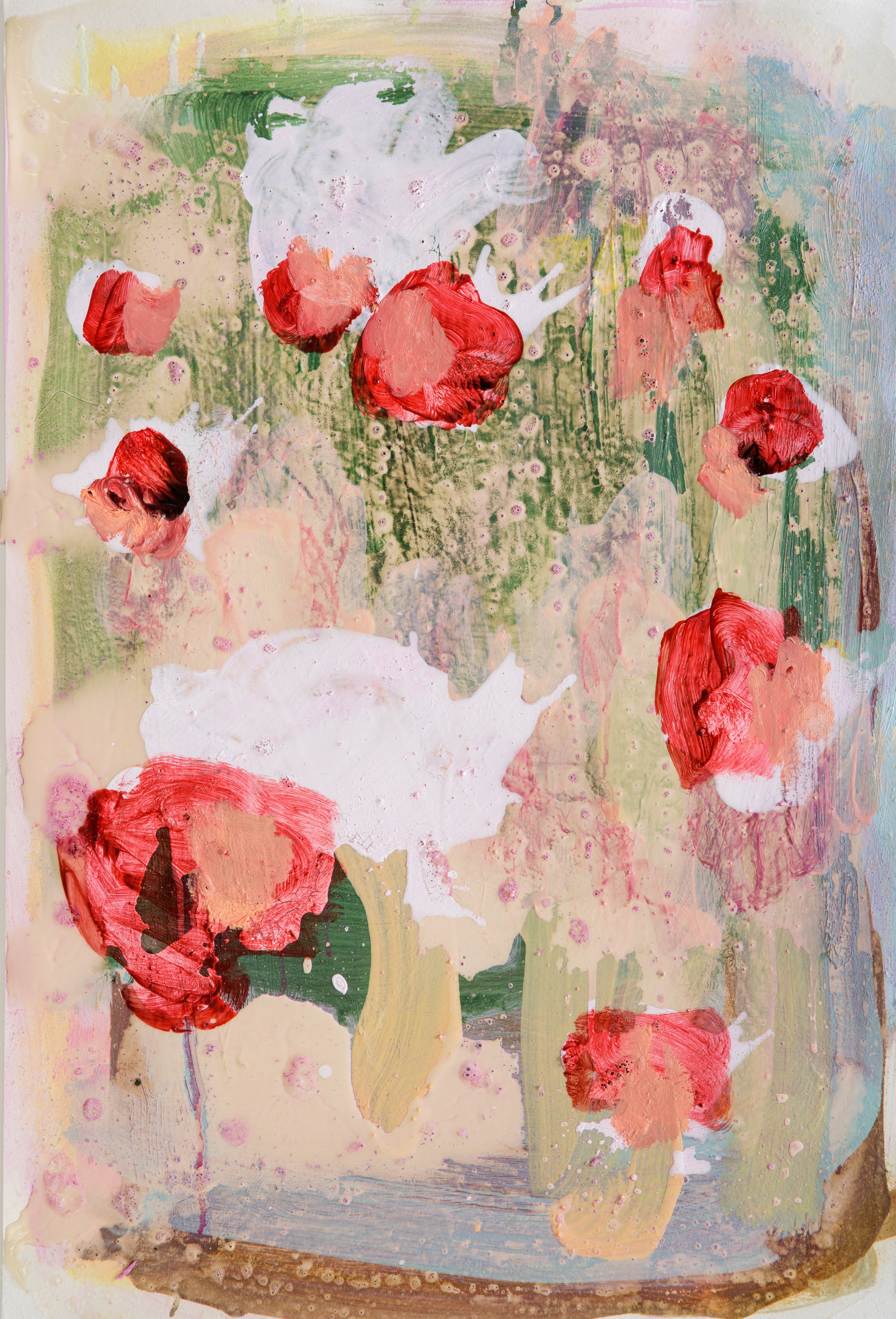 Sabine Tress—“Blutsblumen (for Anselm Kiefer)” Oils, acrylics and crayons on paper. 57cm × 39cm. 2016.