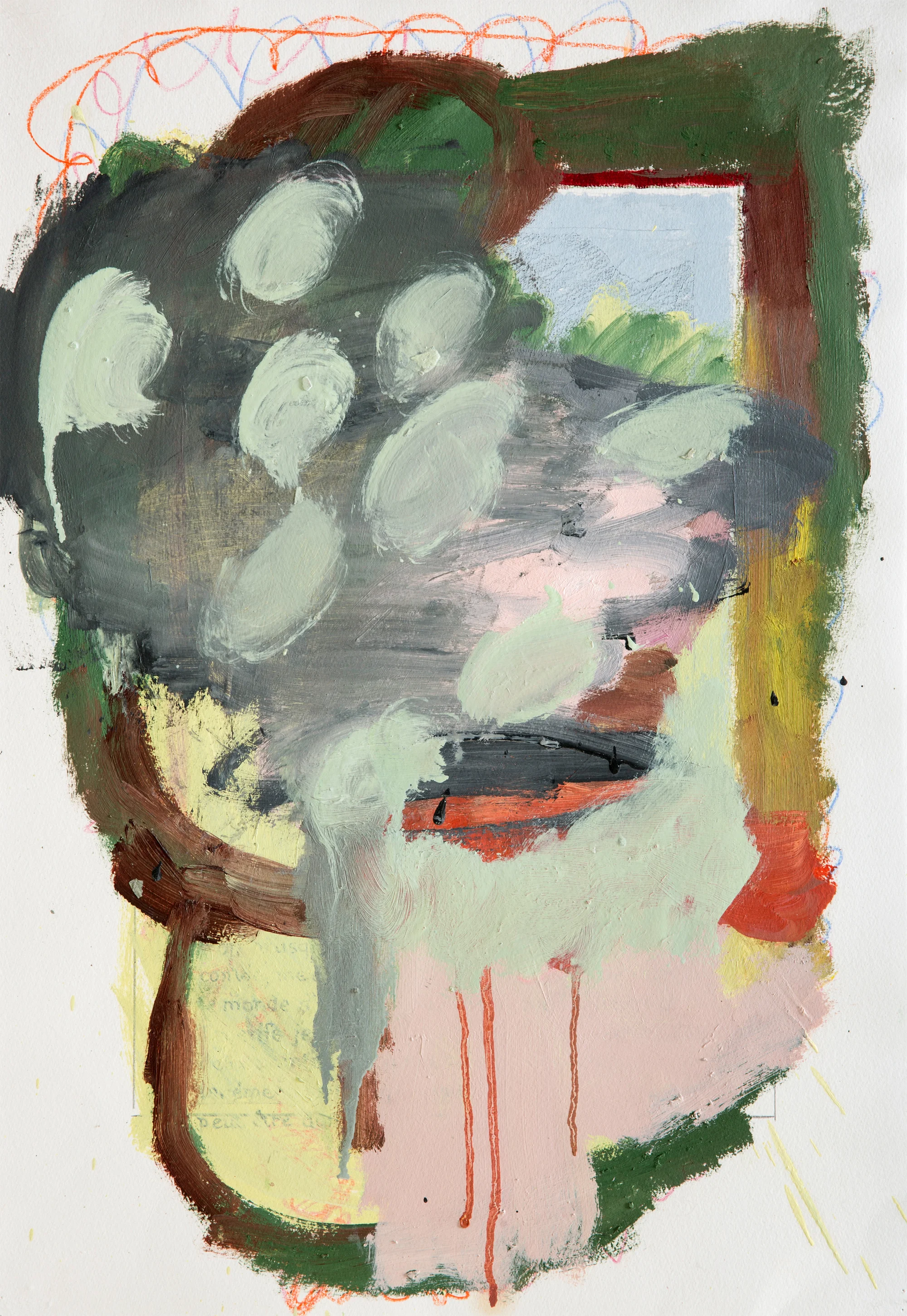 Sabine Tress—“Kingdom” Oil and crayon on paper. 57cm × 39cm. 2014.