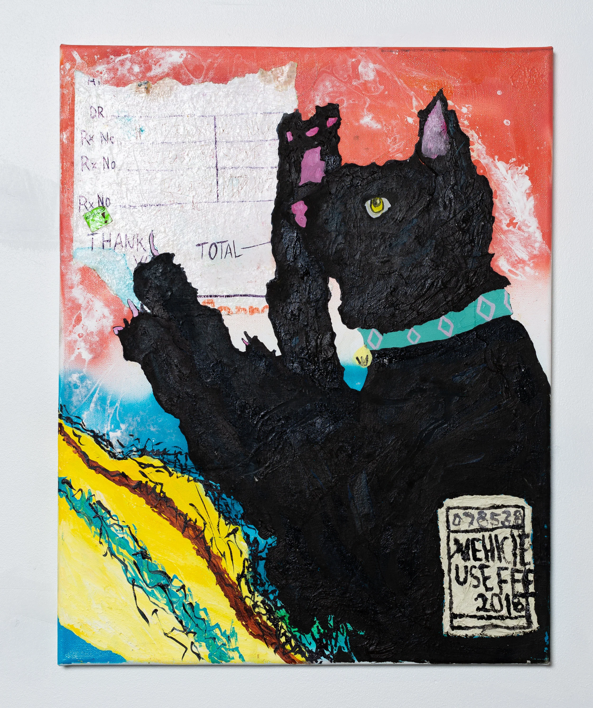 Alicia Gibson Chopin Baby Boy, 2018 Oil, collage and plaster on canvas, 20 x 16”