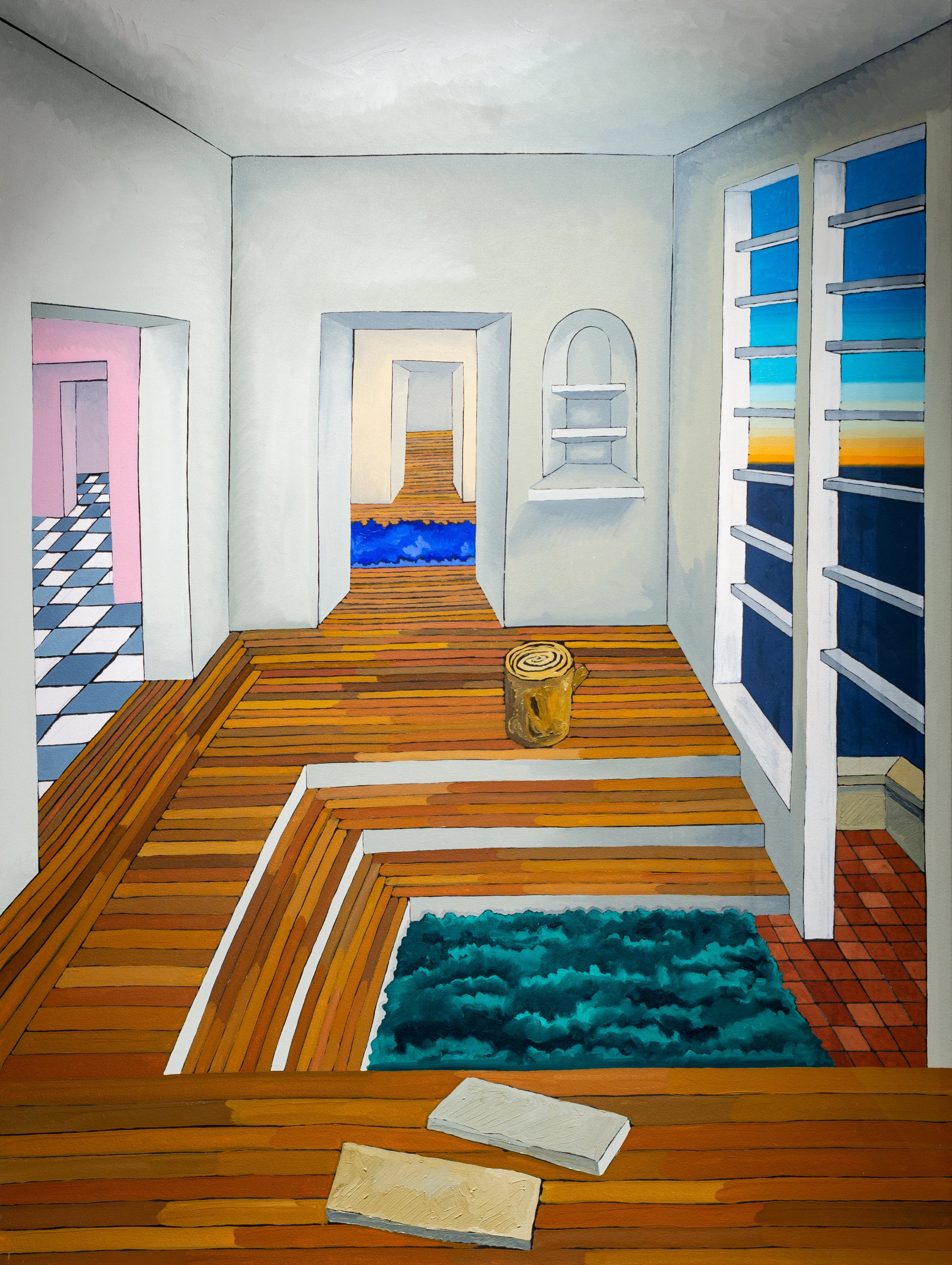 Room with Log Oil on canvas, 56 x 42” 2018