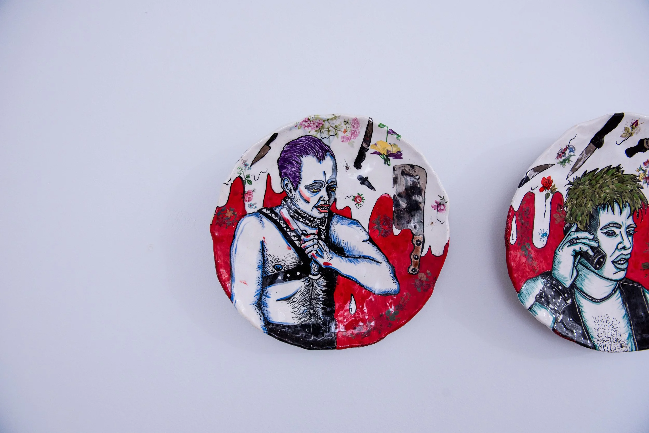 Ian Park, 'Our Paradise' from the 'Serial Sissies' series, 2025, Ceramic, 9in. diameter; curated my Manuel Ferreira