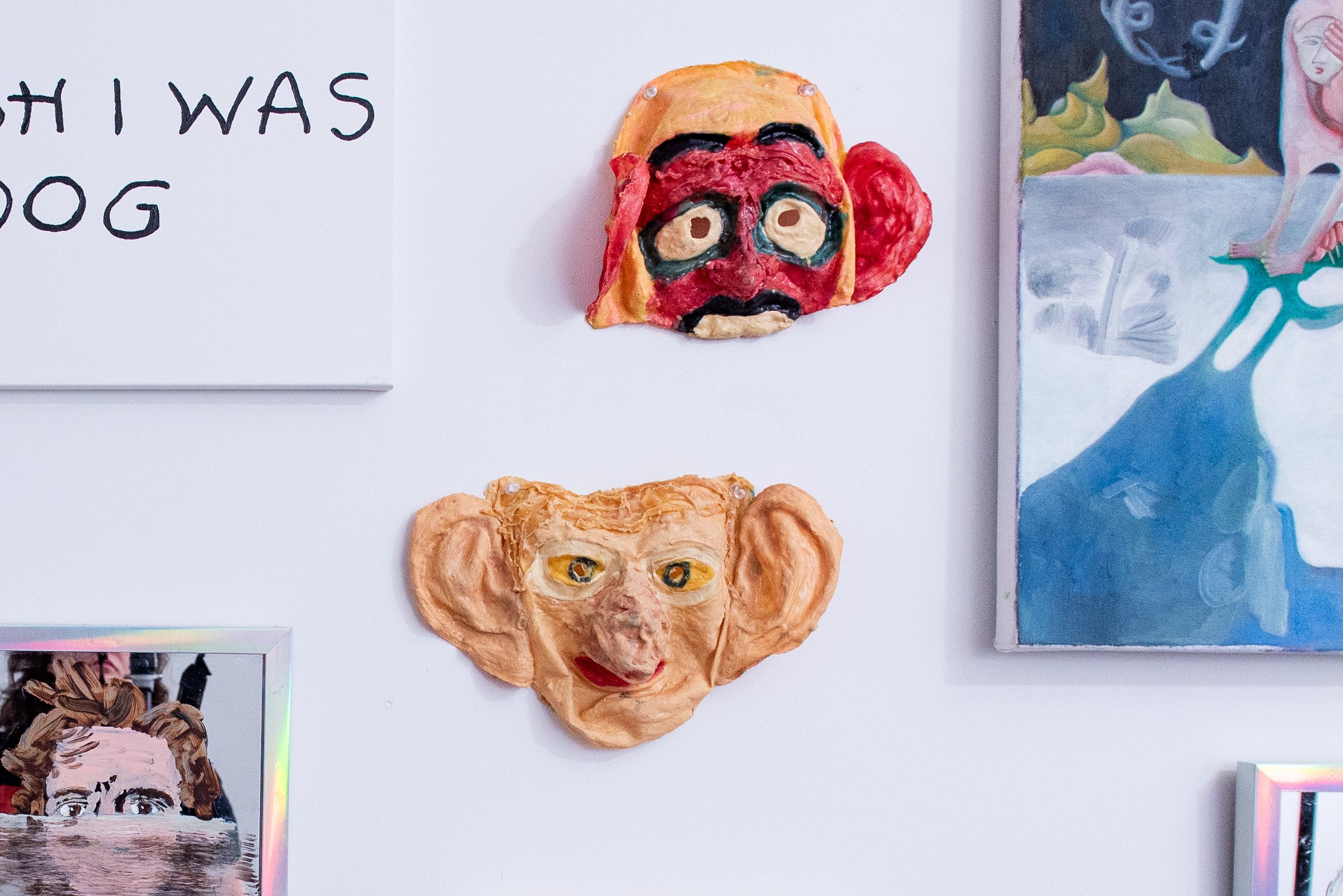 Michael Mahalchick, 'Red' & 'Buddy', 2021, Pigmented latex, 10 x 10 in; Curated by Brooke Tomiello