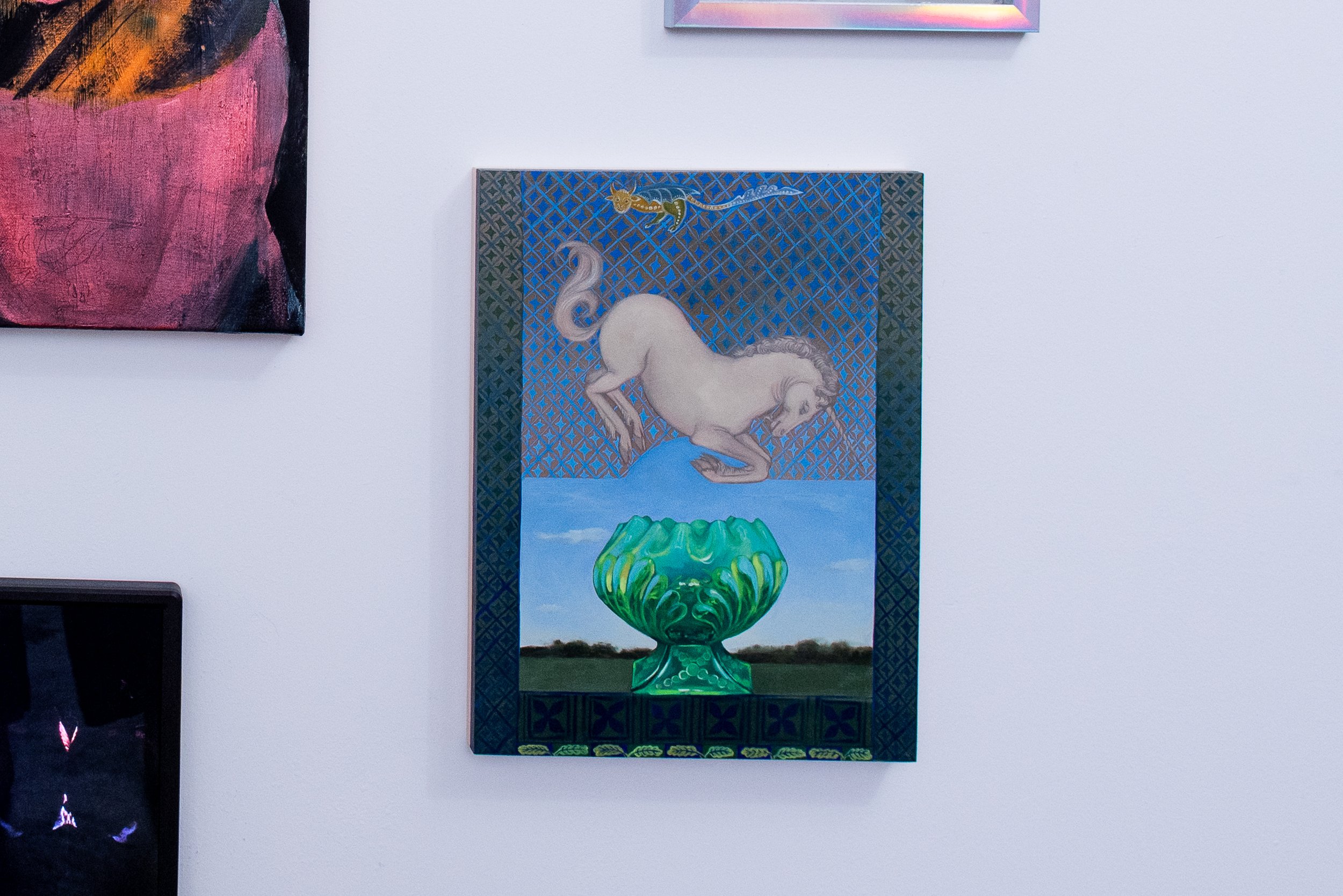 Audrey Bialke, 'Joy returns again', 2025, Oil on cradled panel, 16 x 12 in. ; Curated by Brooke Tomiello