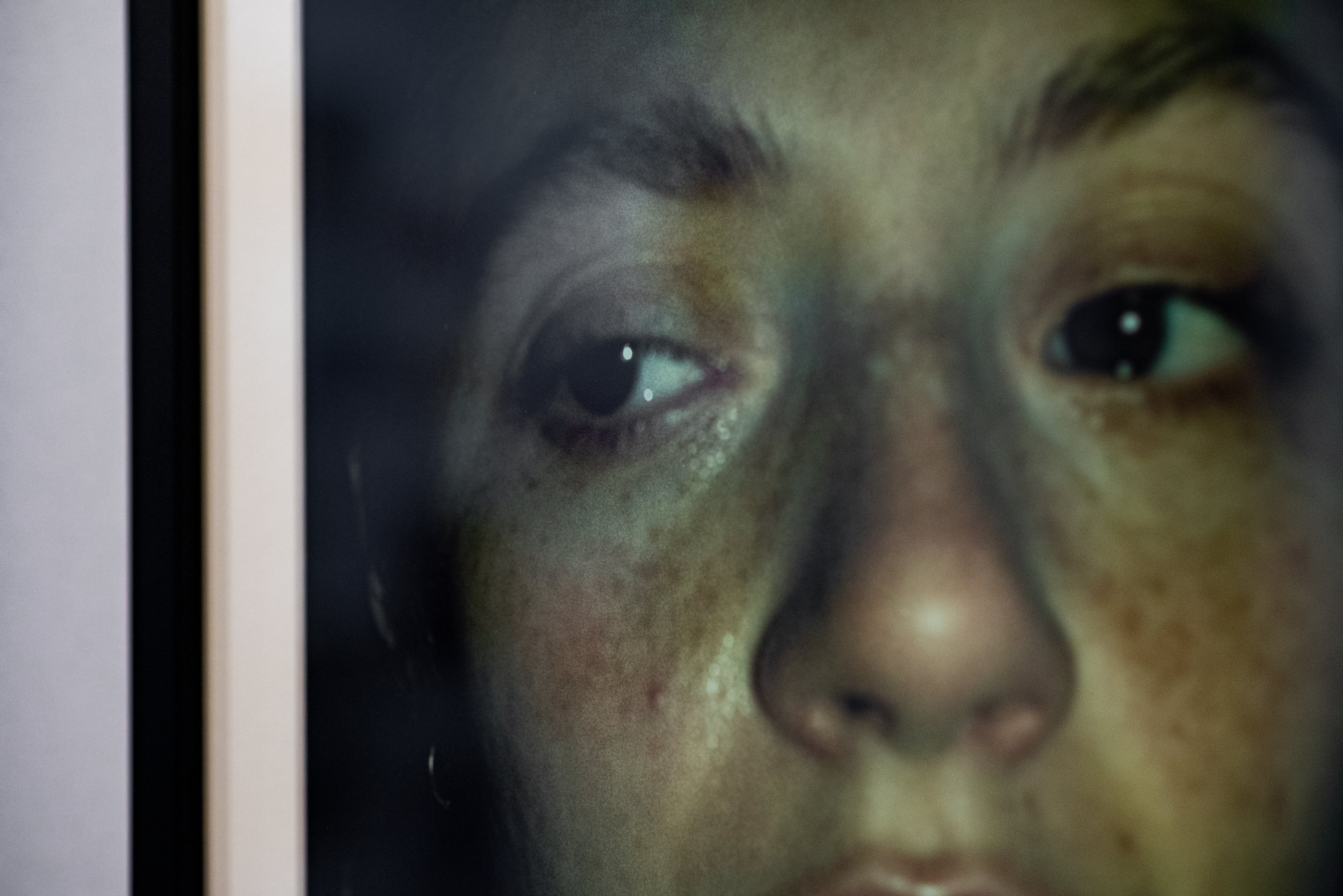 Detail view, MaryV, 'MaryV Crying After An Argument in Car', 2024, Epson Print, 13 x 20 in; Curated by Kiah Butcher